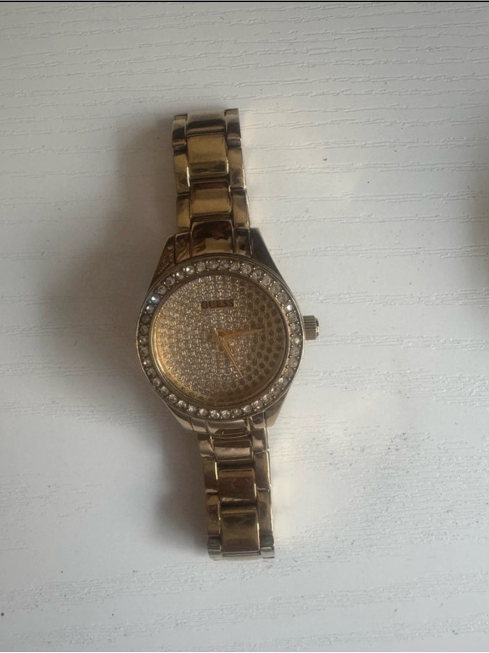 GUESS Gold-Tone Crystal Accent Women's Watch